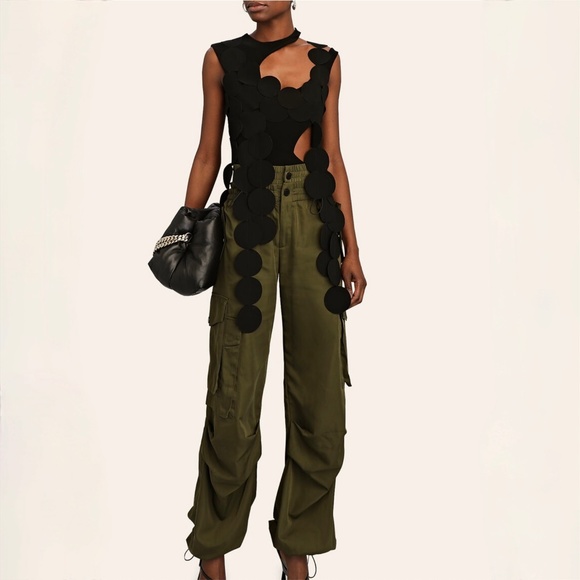 A.W.A.K.E. Mode Black Cut-Out Crepe Bodysuit - Picture 5 of 7